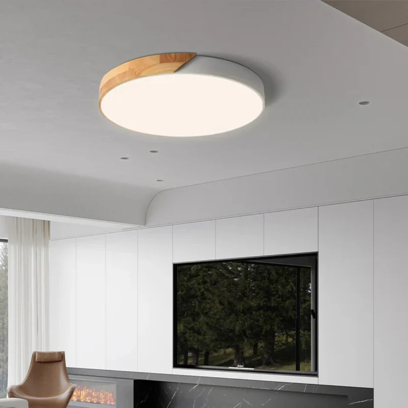 Moderne LED Træloftlampe – Energibesparende Skandinavisk Design