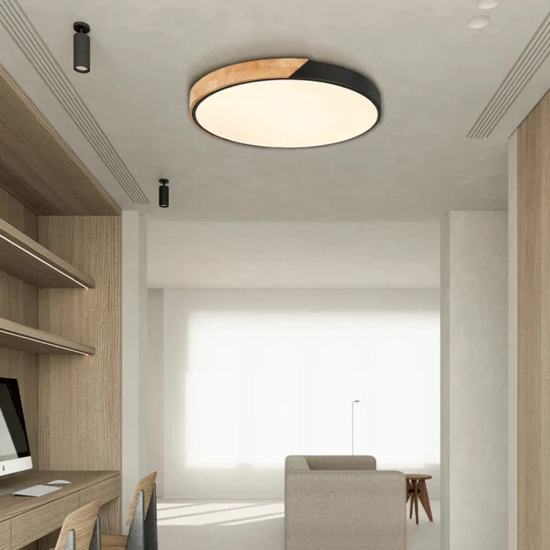 Moderne LED Træloftlampe – Energibesparende Skandinavisk Design