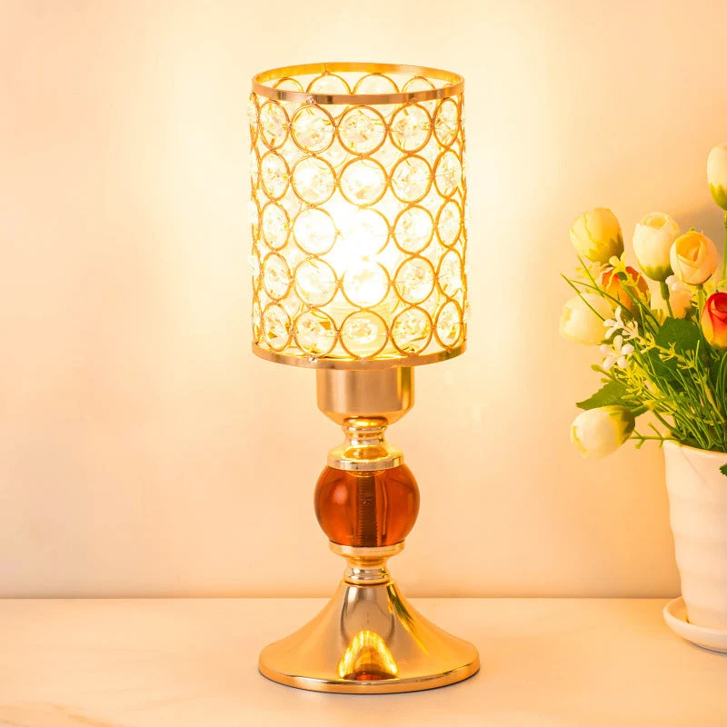 Luksus Bordlampe i Krystal - Elegant Lys til Dit Hjem