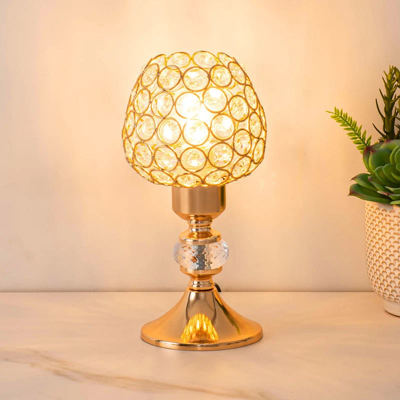 Luksus Bordlampe i Krystal - Elegant Lys til Dit Hjem