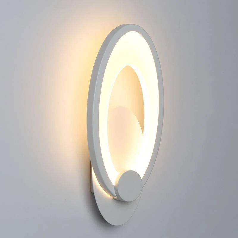 Elegant Oval LED-væglampe med Justerbart Stemningslys