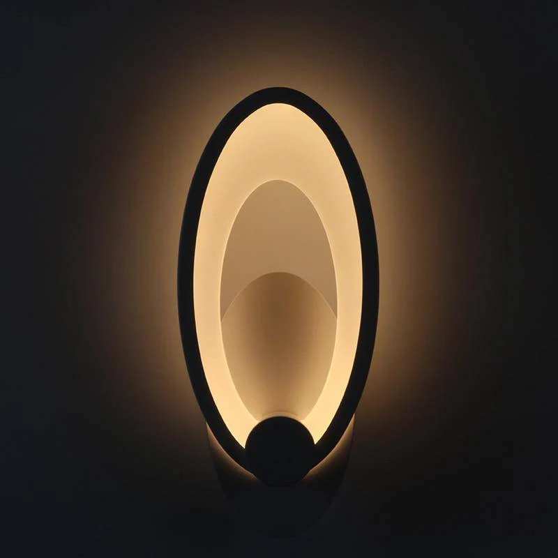 Elegant Oval LED-væglampe med Justerbart Stemningslys