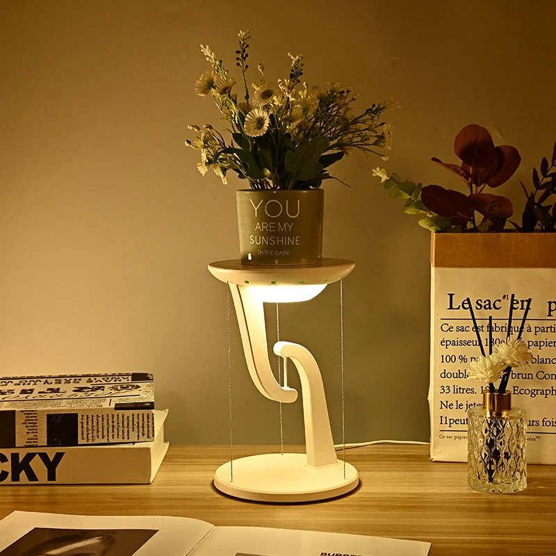 Stilfuld LED-bordlampe med Mobilholder og Lavt Energiforbrug