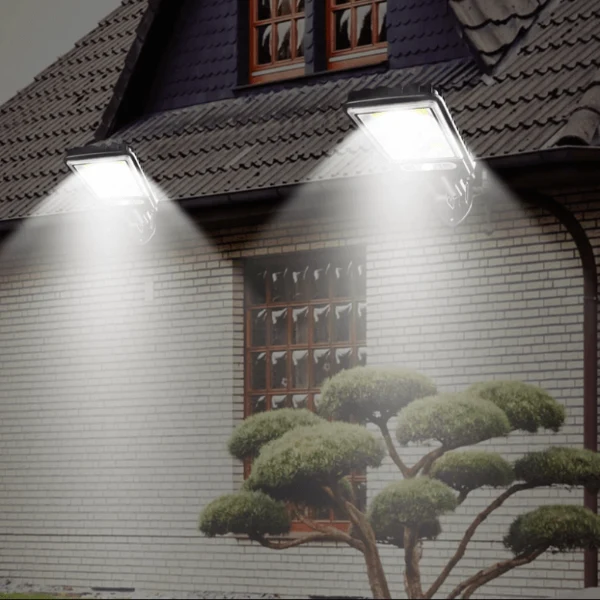 Effektiv Solcellelampe med Sensor og Fjernbetjening