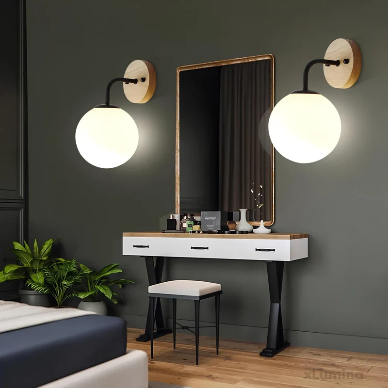 Stilfuld LED Væglampe i Glas – Energibesparende Elegance