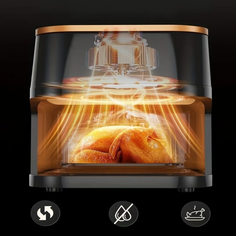 Effektiv 10L Digital Airfryer i Rustfrit Stål med Hurtig Opvarmning