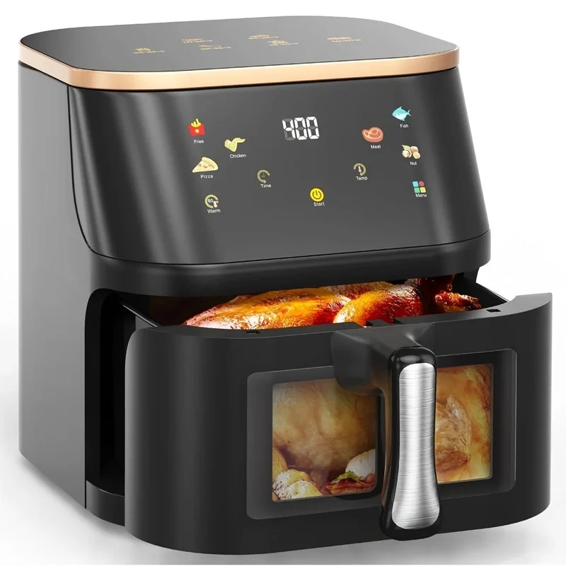 Effektiv 10L Digital Airfryer i Rustfrit Stål med Hurtig Opvarmning