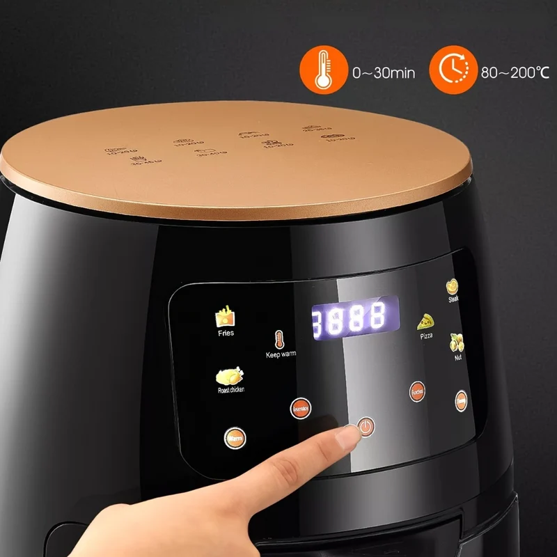 Stor Digital Airfryer i Rustfrit Stål - Sund Madlavning