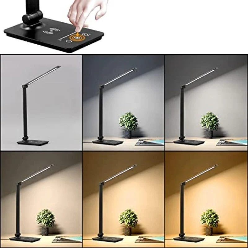 Moderne LED Skrivebordslampe med Trådløs Opladerfunktion