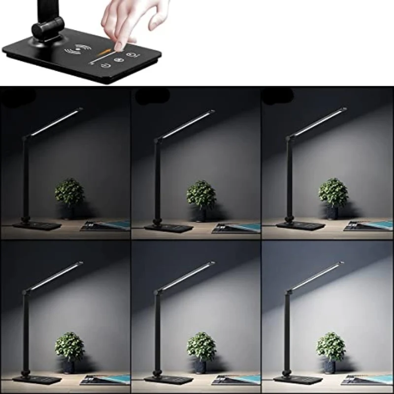 Moderne LED Skrivebordslampe med Trådløs Opladerfunktion