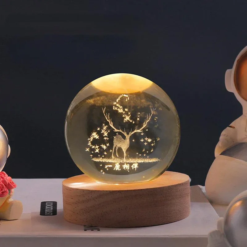 3D Krystal Natlampe med LED – Skab Magisk Atmosfære