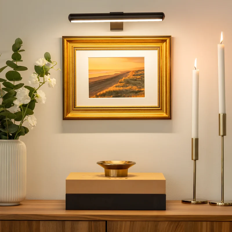 Justerbar LED Billedlys med Fjernbetjening og USB-opladning