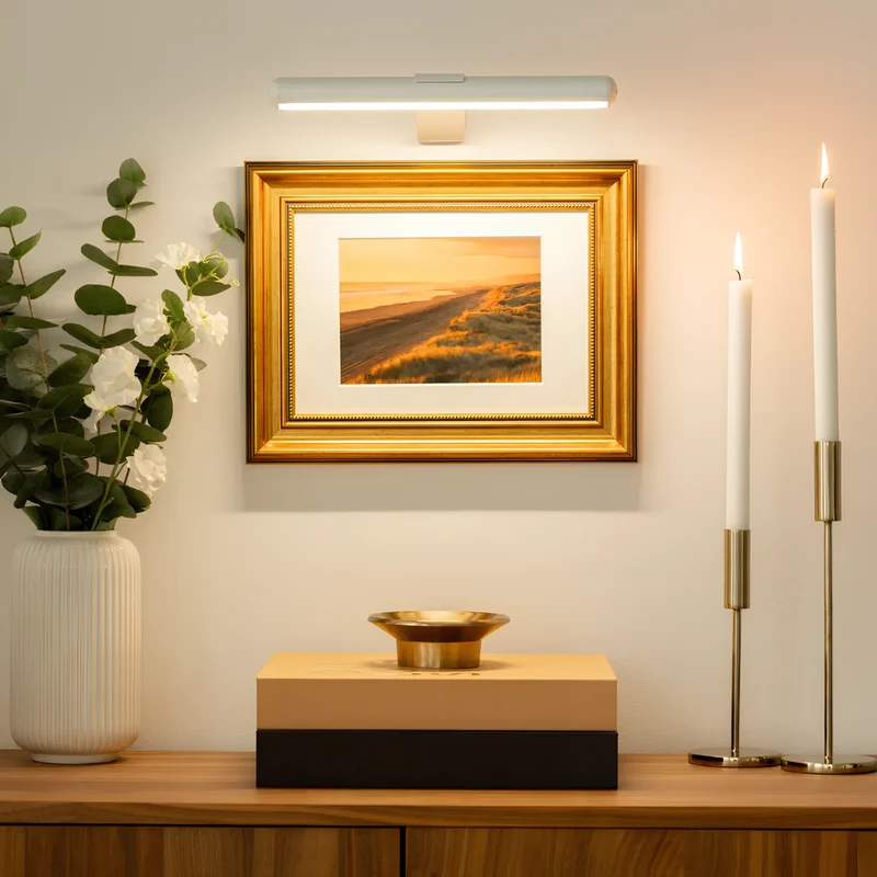 Justerbar LED Billedlys med Fjernbetjening og USB-opladning