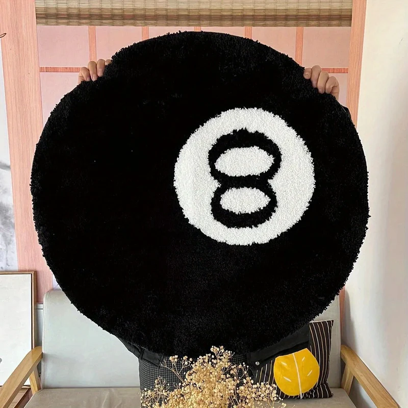 Retro 8-Ball Tæppe med Komfort og Stil til Hjemmet