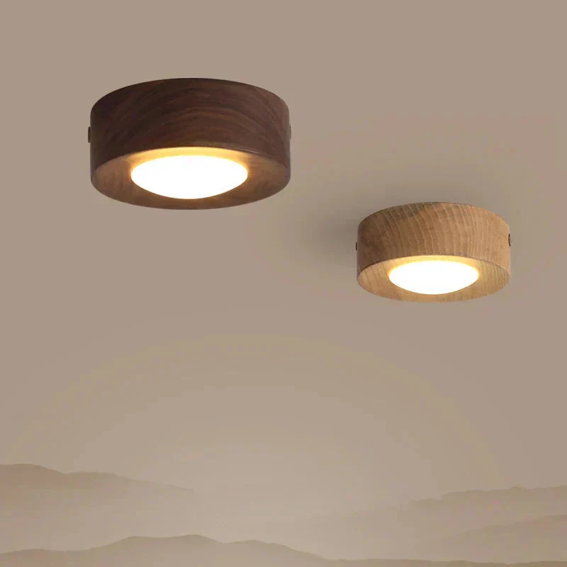 Elegant LED Plafondlampe i Valnød – Naturlig Skønhed & Effektivitet