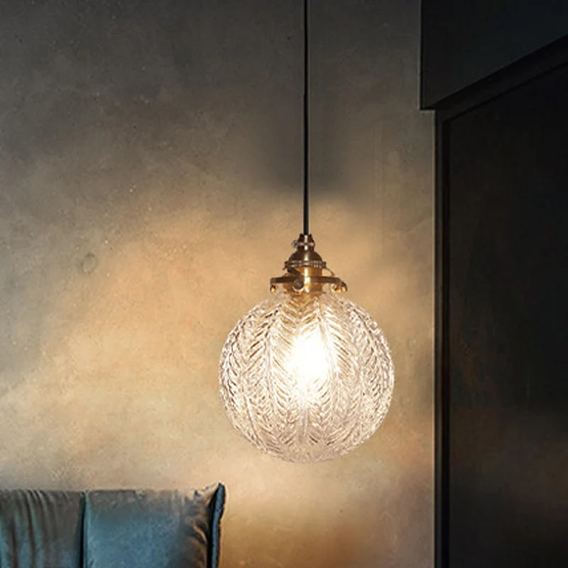 Tidløs Glas Pendel Lampe med Vintage Charme og Varmt Lys