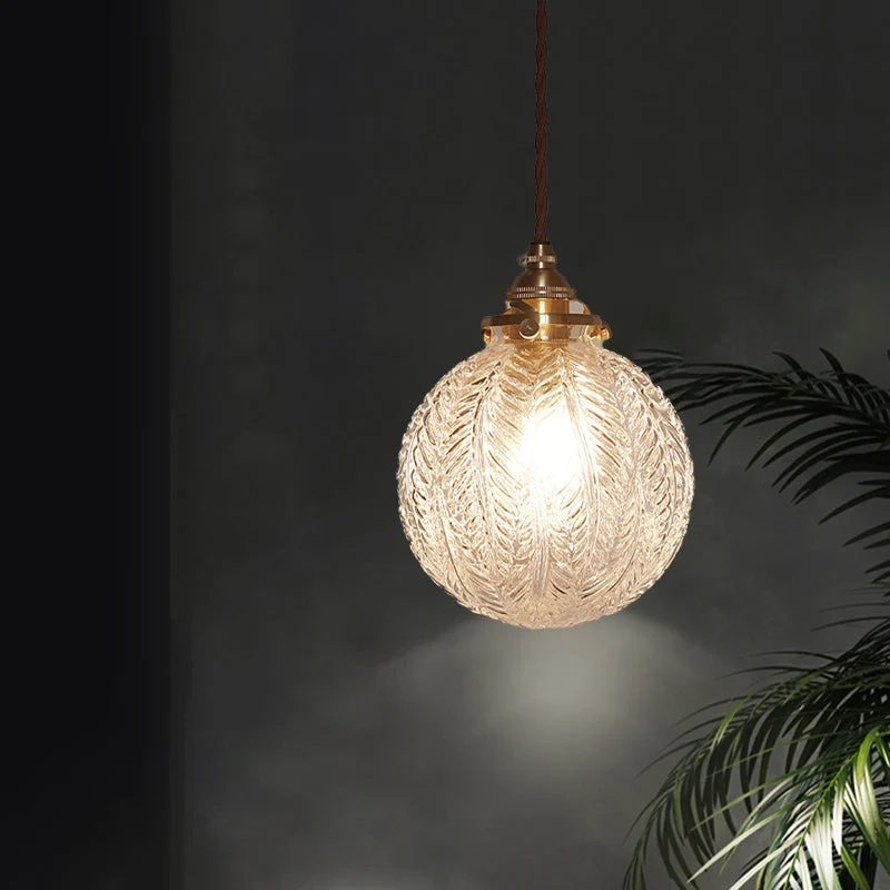 Tidløs Glas Pendel Lampe med Vintage Charme og Varmt Lys