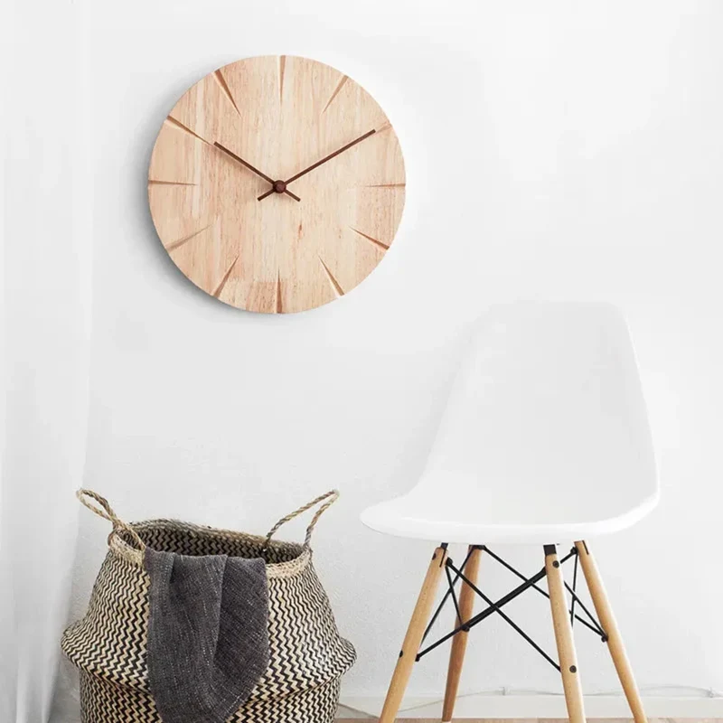 Minimalistisk Vægur i Træ – Elegant og Nem Installation