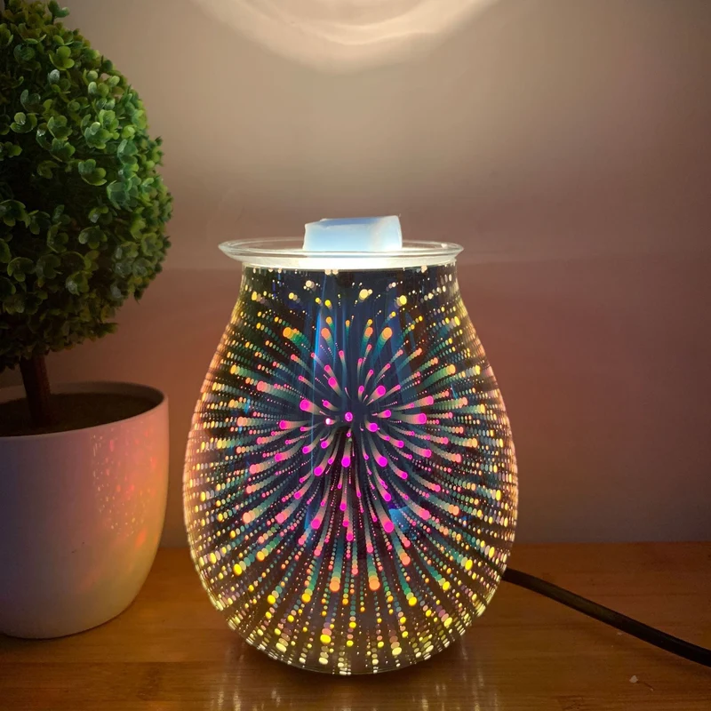 3D Glas Diffuser med LED Lys og Aromaterapi