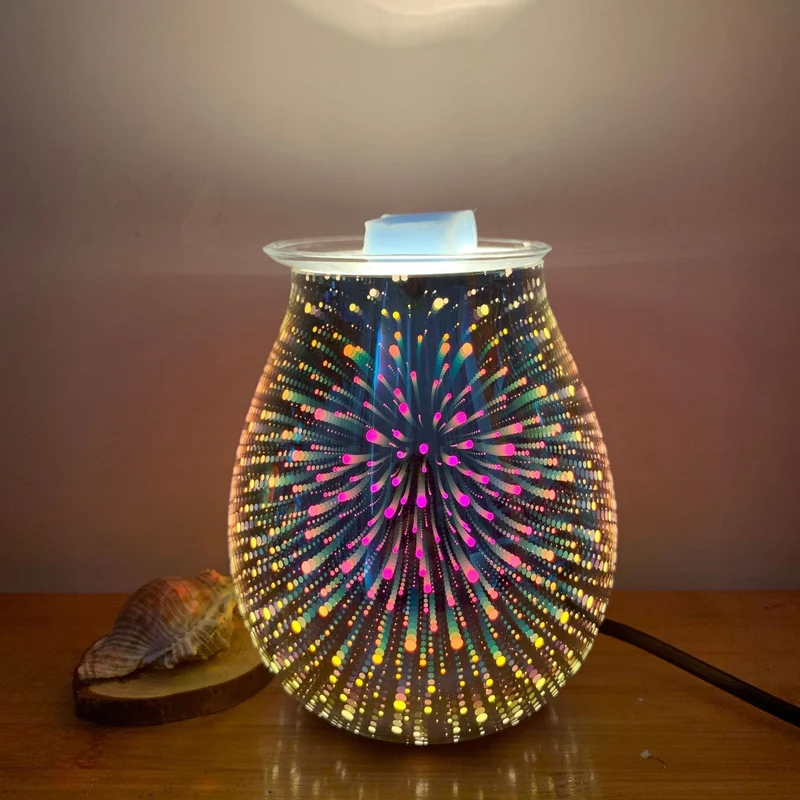 3D Glas Diffuser med LED Lys og Aromaterapi