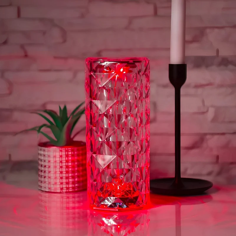 Stilfuld Akryl Bordlampe med Touch & Farvevalg