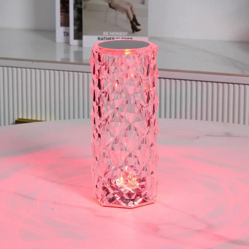 Stilfuld Akryl Bordlampe med Touch & Farvevalg