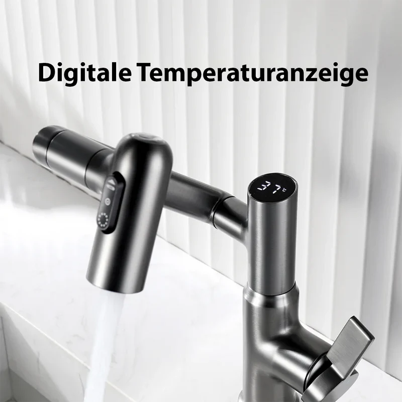 Sort Badeværelsesarmatur med LED Temperaturvisning