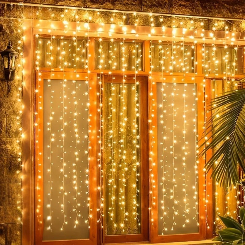 Eventyrlys Gardin med Varmt Hvidt LED og Fjernbetjening