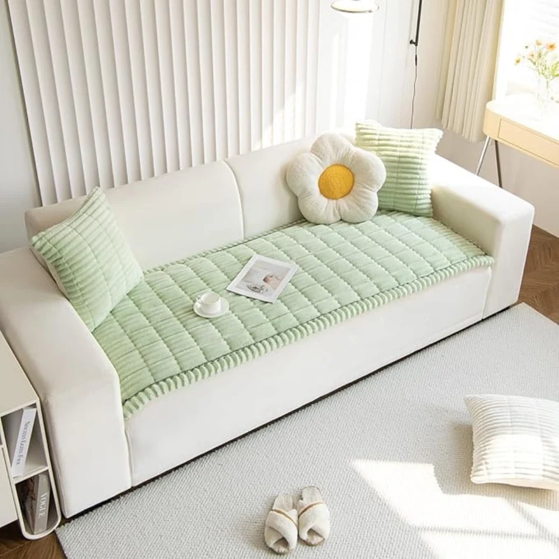 Varmt Flannel Sofaovertræk med Quiltet Design