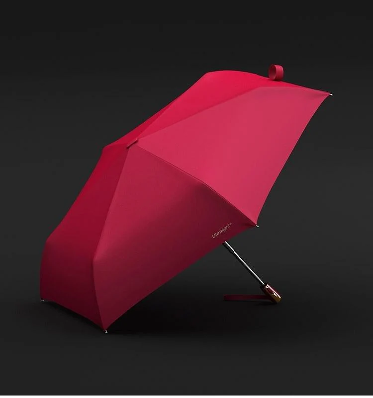 Foldbar Vind- og UV-beskyttende Paraply i Pink