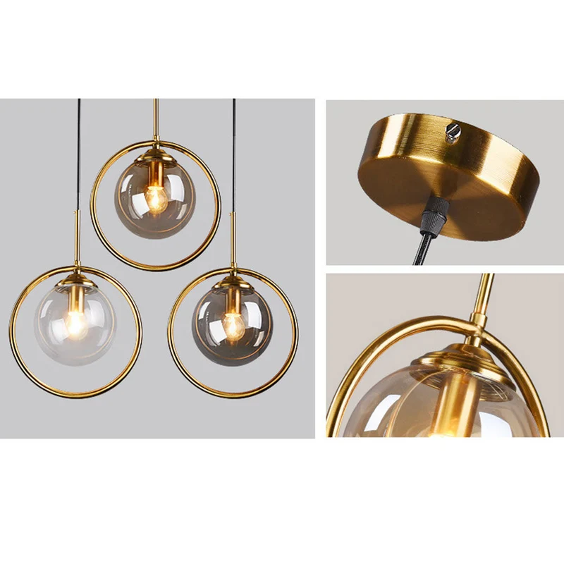 Elegant Glaspendel med Gylden Ramme til Moderne Hjem