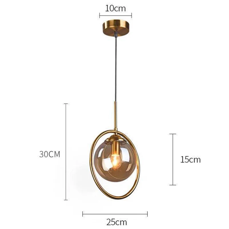 Elegant Glaspendel med Gylden Ramme til Moderne Hjem