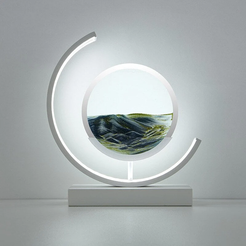 Moderne LED Lampe med Fortryllende Sandkunst til Soveværelset