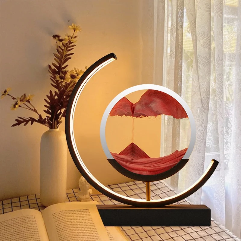 Moderne LED Lampe med Fortryllende Sandkunst til Soveværelset