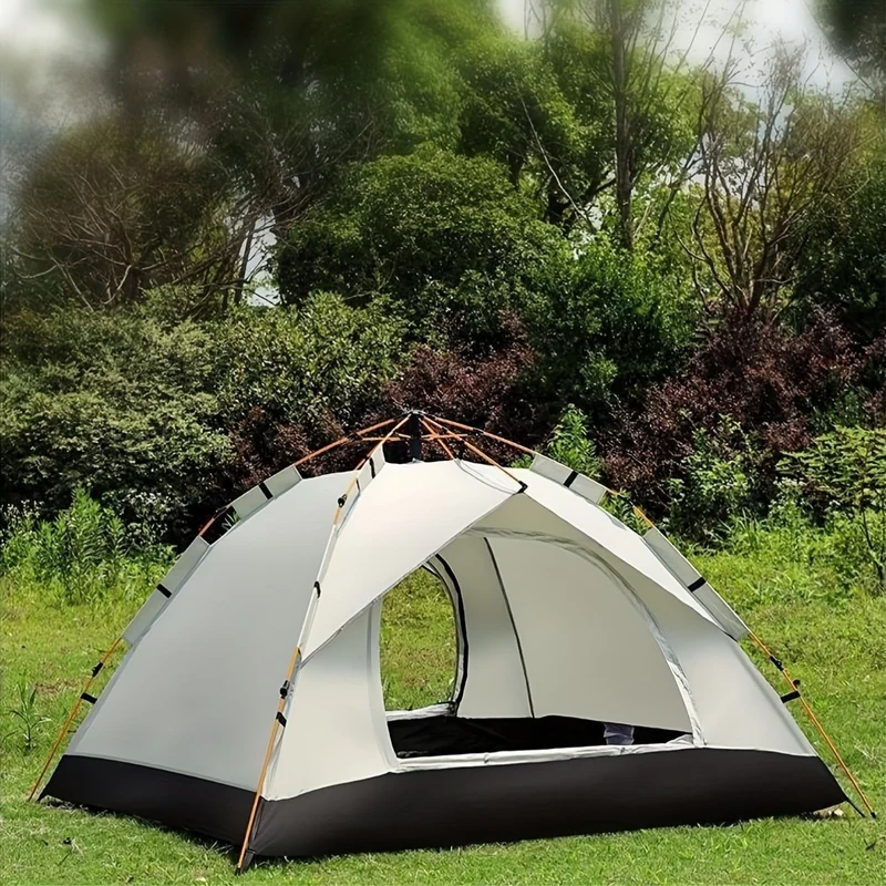 Funktionelt campingtelt med ventilation og solbeskyttelse