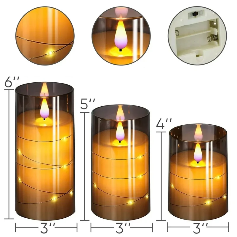 Flammeløse LED Stearinlys med Realistisk Flammeeffekt
