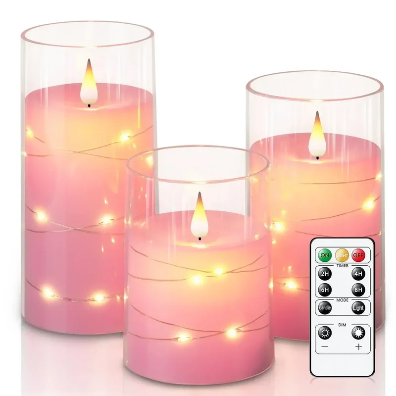 Flammeløse LED Stearinlys med Realistisk Flammeeffekt