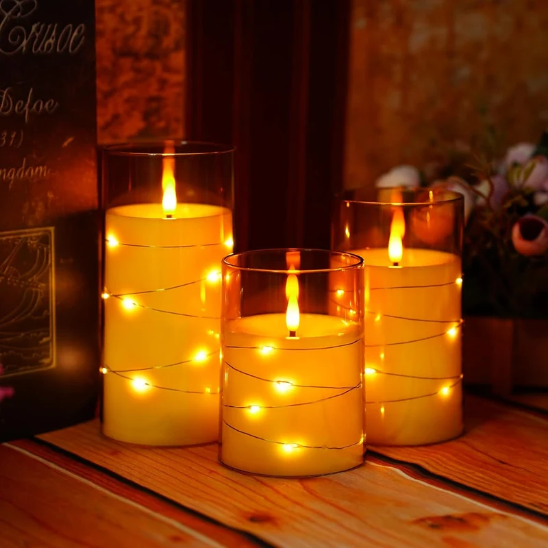 Flammeløse LED Stearinlys med Realistisk Flammeeffekt