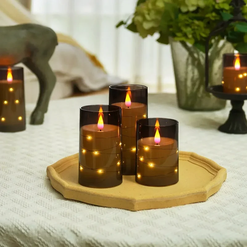 Flammeløse LED Stearinlys med Realistisk Flammeeffekt