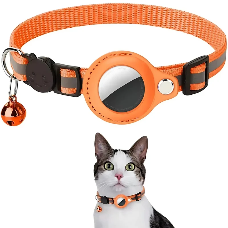 Kattehalsbånd med GPS-holder og Reflekterende Design