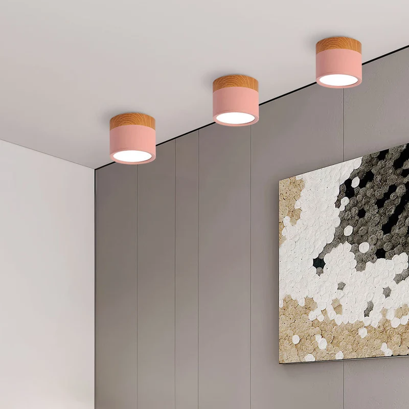 Stilfuldt Loftlys i Pink med Energibesparende LED
