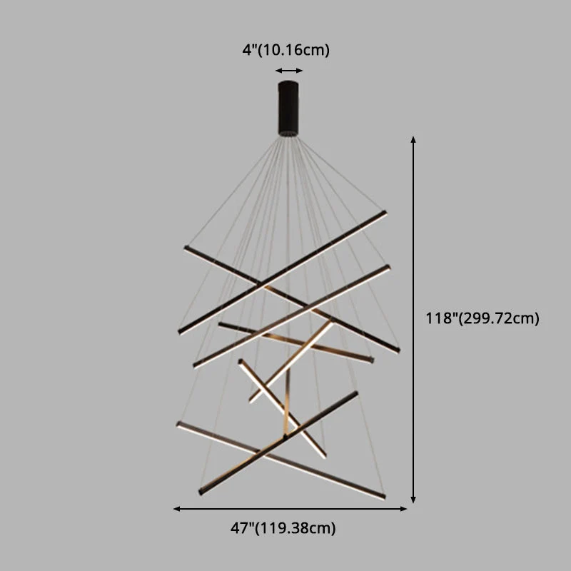Moderne LED Lysekrone i Sort Metal – Fleksibel Belysning