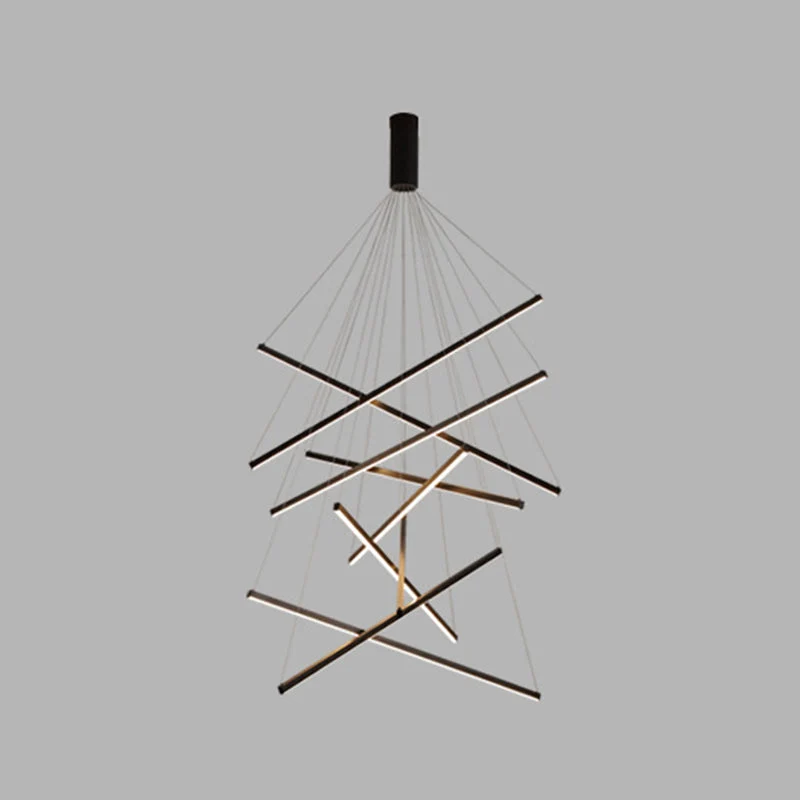 Moderne LED Lysekrone i Sort Metal – Fleksibel Belysning