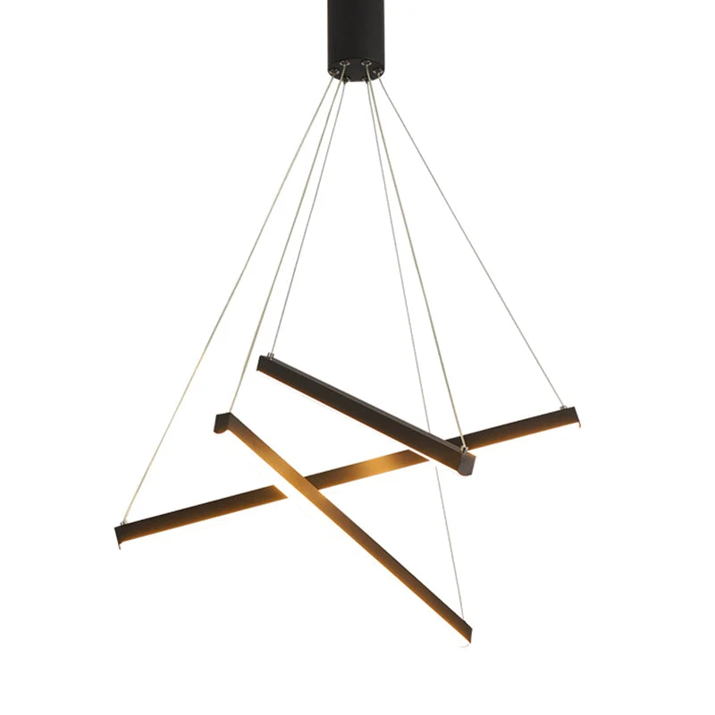 Moderne LED Lysekrone i Sort Metal – Fleksibel Belysning