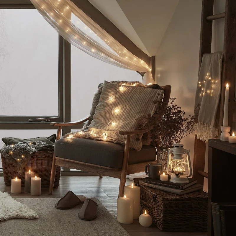LED Stjernekæde: Skab Hygge med Varmt Hvidt Lys