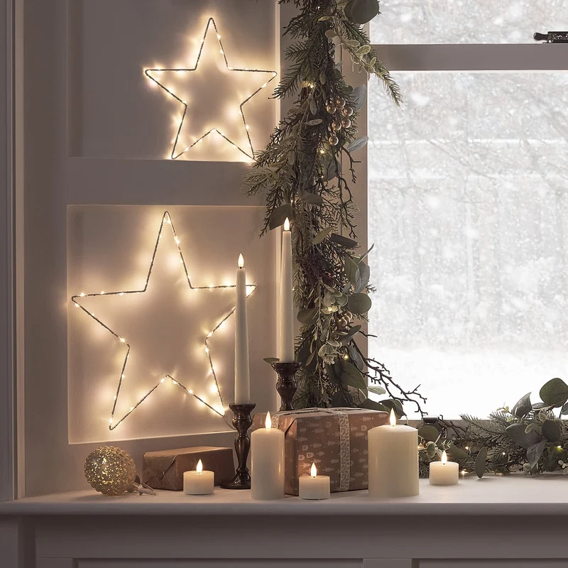 Elegant Stjerne Dekoration med Micro LED og Timer