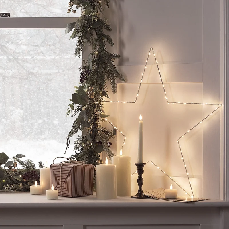 Stemningsfuld LED Stjerne Vindueslys til Jul