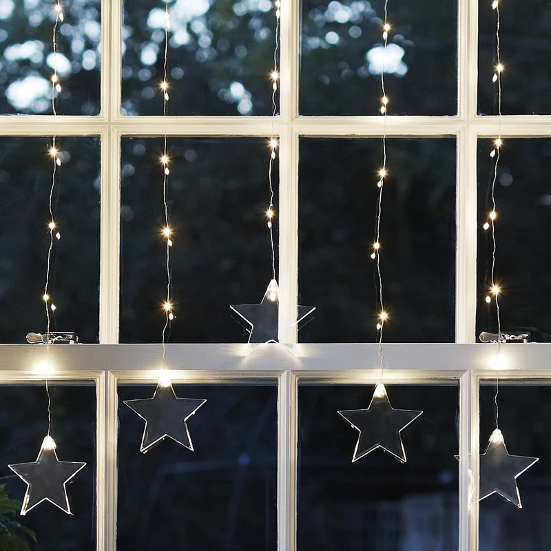 Stjerneformede LED Lyskæder til Juledekoration