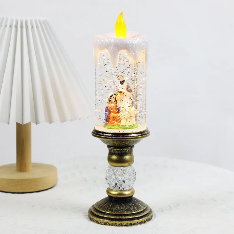Magiske LED Julelys med Flammefri Glød og Sneeffekt
