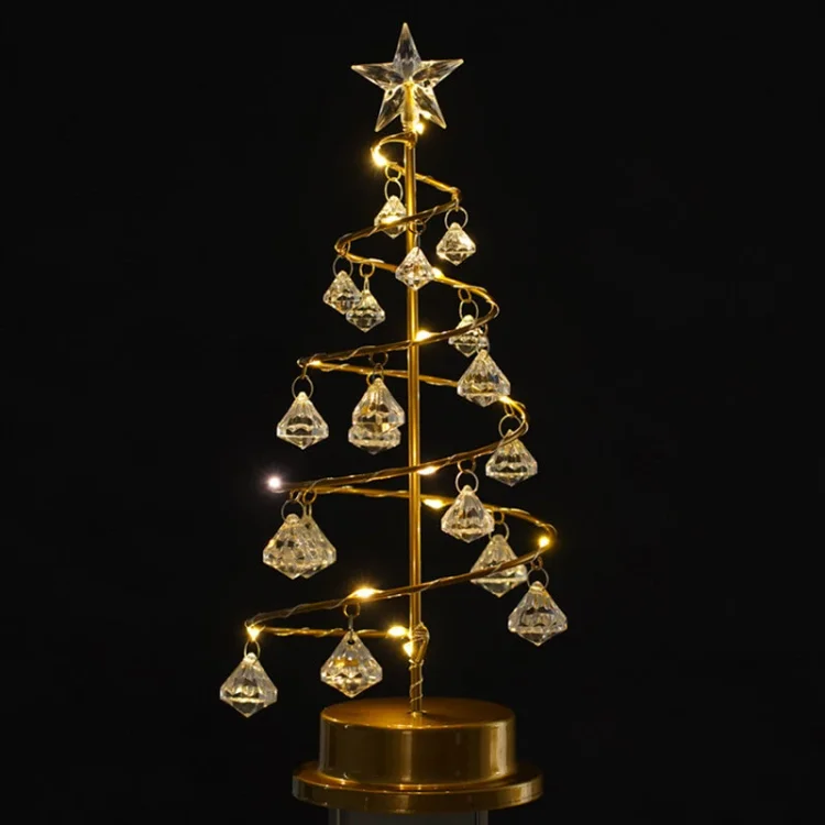 Elegant LED Bordlampe med Spiraldesign til Julestemning